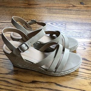 Nude espadrille wedges
